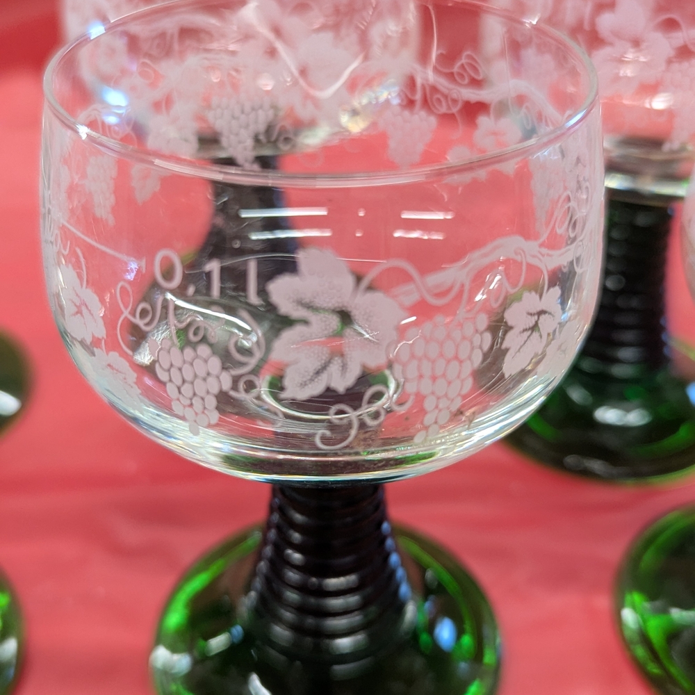 Elegant Green Stem Wine Glasses